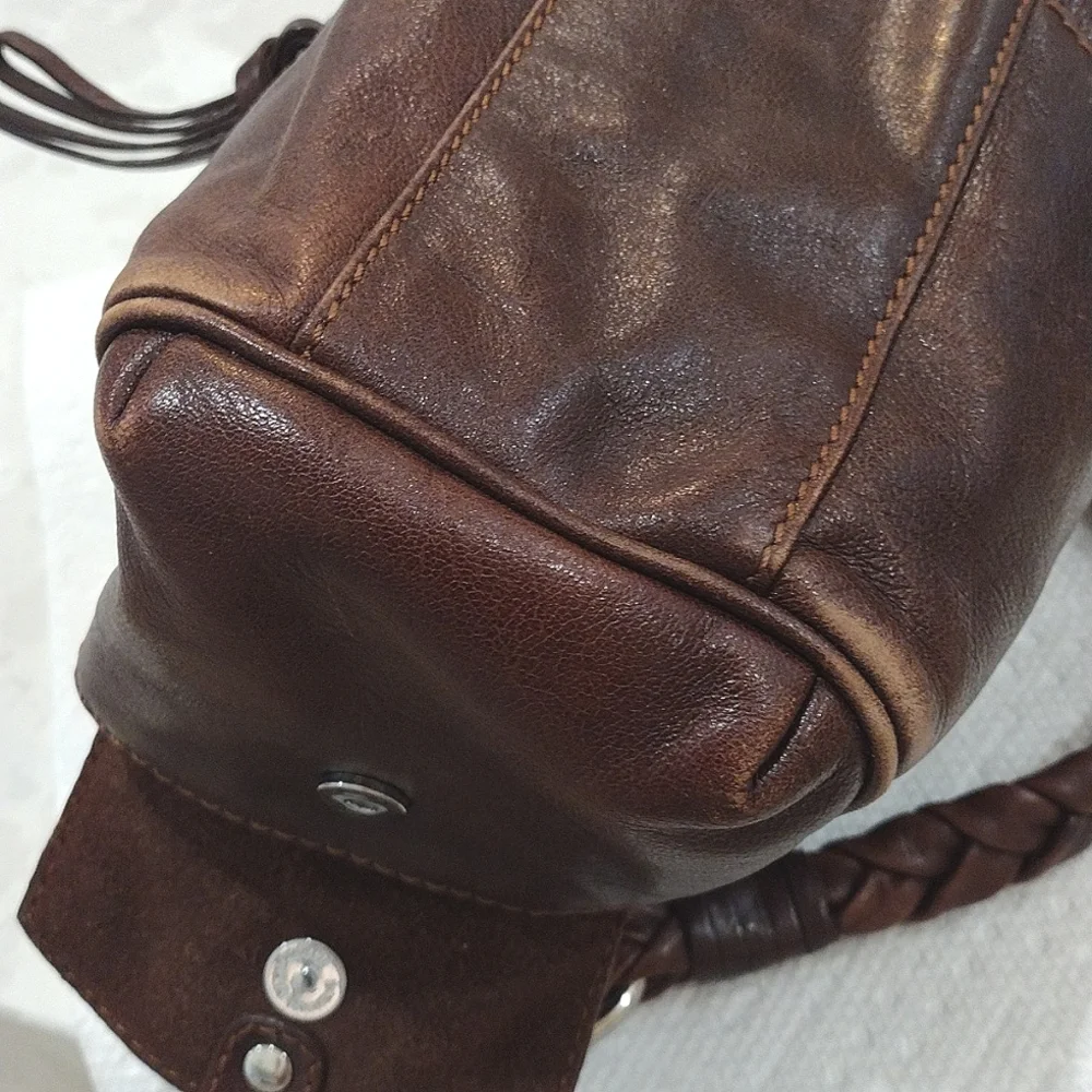Francesco Biasia Hobo Bag Rich Soft Brown Leather / Suede - Picture 15 of 16